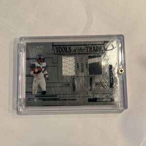 Football Trading Card with Silver and Black Shaun Alexander tools of the trade